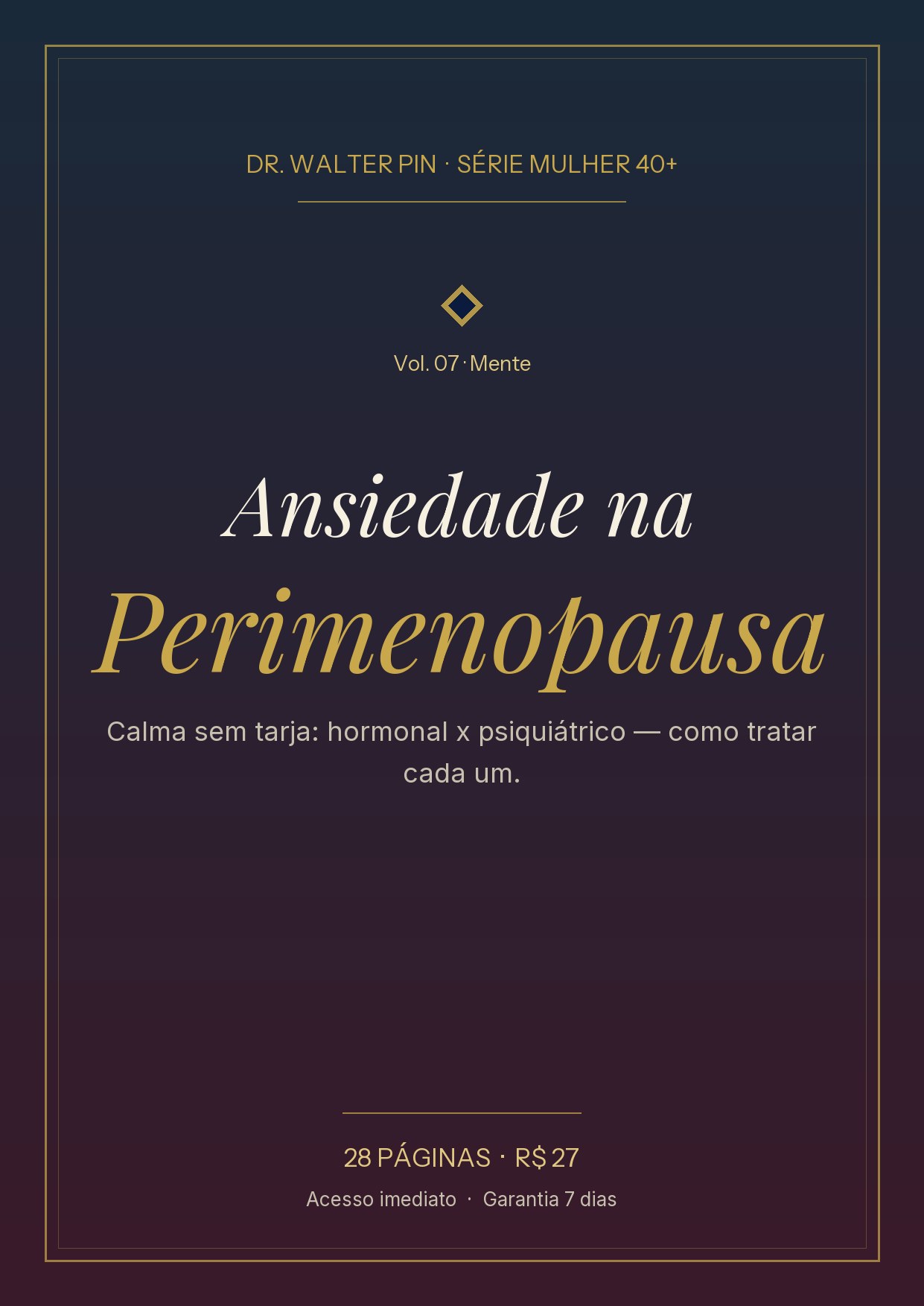 Capa — Ansiedade na Perimenopausa — Calma sem Tarja