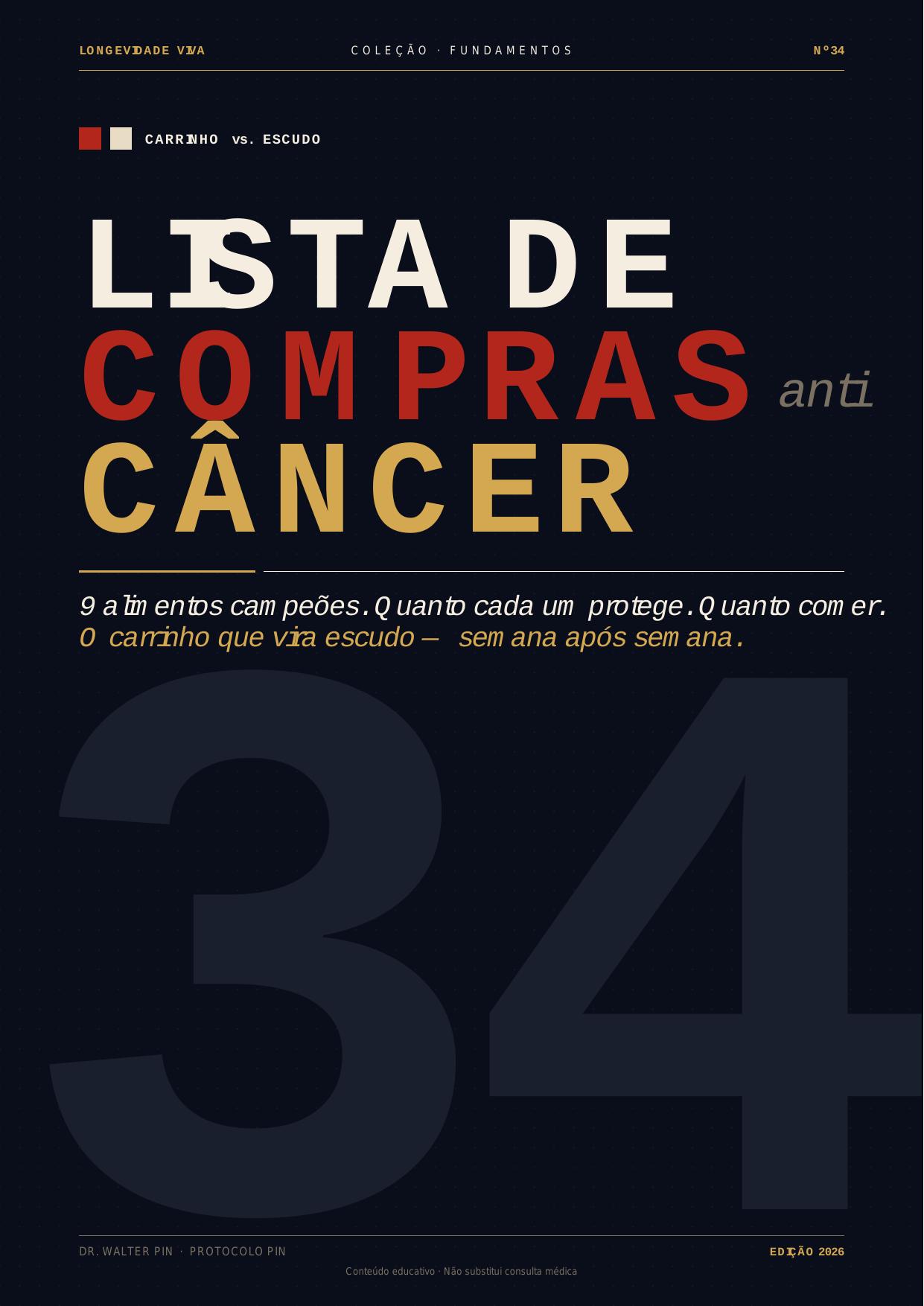 Capa — Uma Lista de Compras Anticâncer — 9 alimentos campeões e o carrinho-escudo