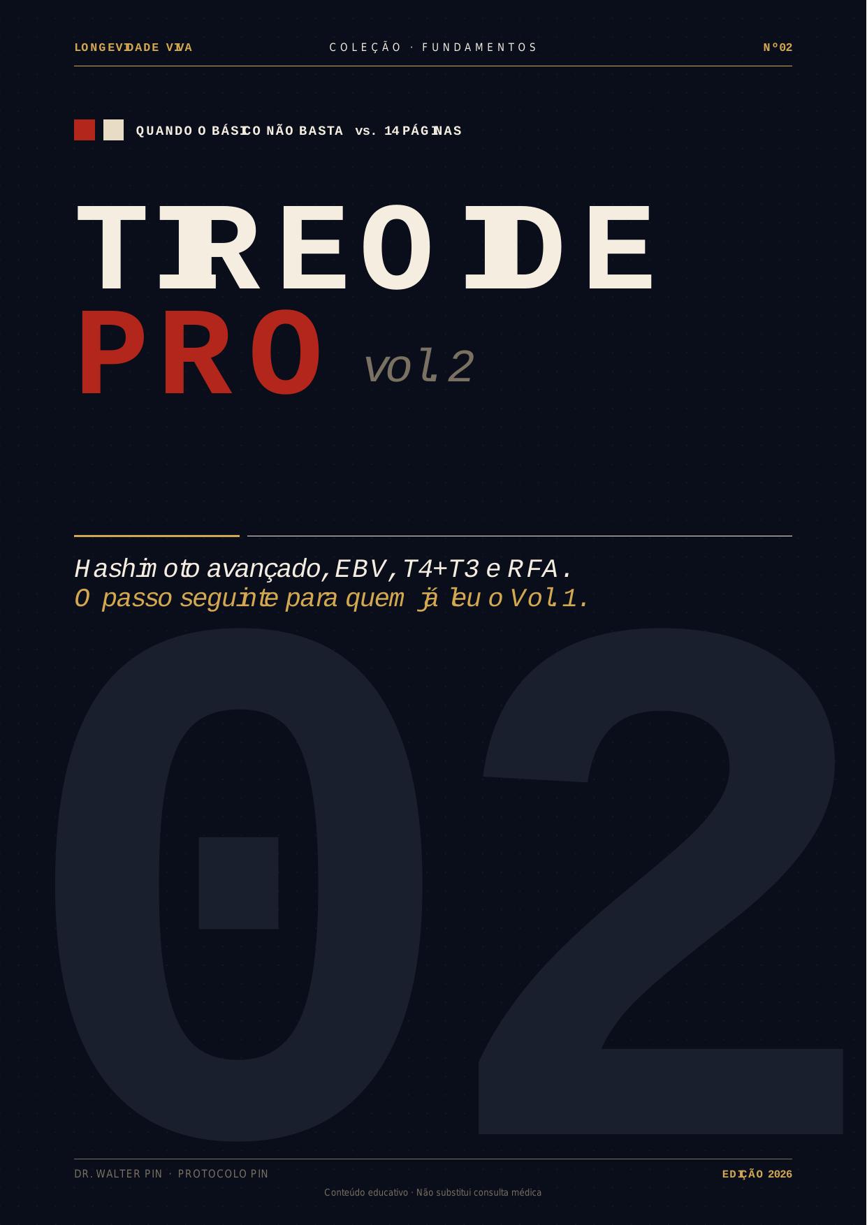 Capa — Tireoide PRO — Vol. 2: Hashimoto avançado, EBV, T4+T3 e RFA